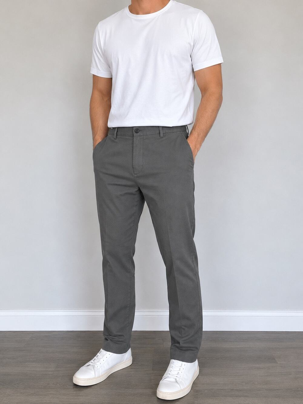 Brooks Brothers Clark Fit Chino Pants Mens 36x32 Gray Stretch Cotton Flat Front